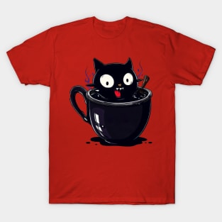 Witchy Black cat in cup T-Shirt